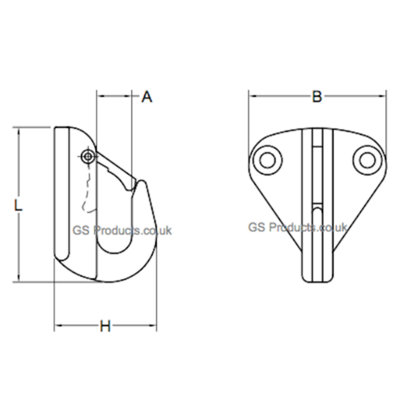 38mm x 34mm Stainless Steel Spring Loaded Fender Hook