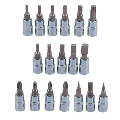 38pc 1/4in Drive Metric Socket Accessory Bit Ratchet Extension 4mm - 14mm