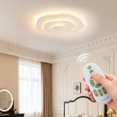 38W White Dimmable LED Ceiling Light, Remote Control Adjustable Bedroom ...