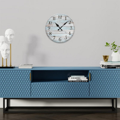 39.8cm x 39.8cm Blue And White Oak Effect