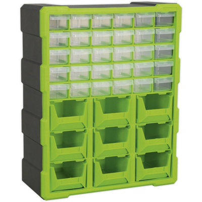39 Drawer Parts Storage Cabinet - Green - Versatile Wall Mounted or Freestanding Solution