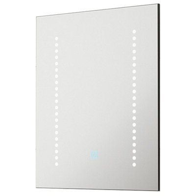 390 x 500mm IP44 LED Bathroom Mirror with Demister and Shaver Socket - Adjustable White Light