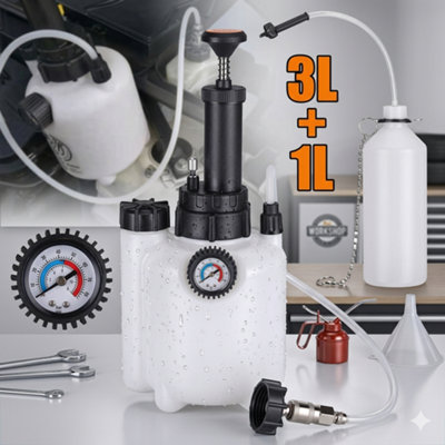  - 3L And 1L Car Brake Bleeder ToolManual Clutch Bleeding Pump System Fluid Bleed Kit