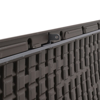 397L Large Garden storage box Wood effect Outdoor HDPE Deck Box Brown - 6