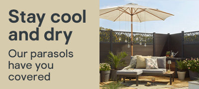 Stay cool and dry. Our parasols have you coverd.