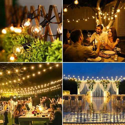 39FT Mains Powered Festoon String Lights 25 plus 3 LED G40 Bulbs Outdoor Garden Party