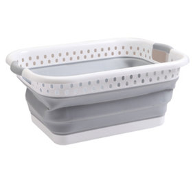 39L Collapsible Foldable Laundry Basket - Grey