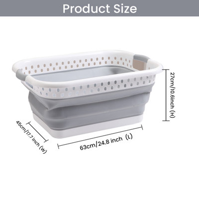 39L Collapsible Foldable Laundry Basket - Grey