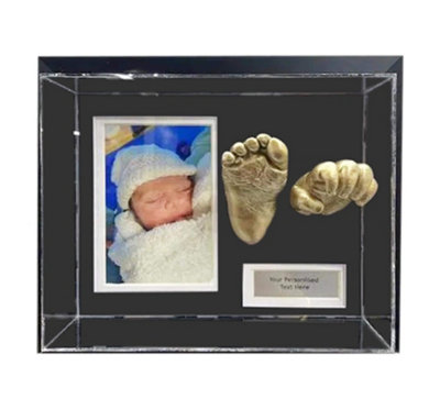 3D Acylic Baby Handprint Footprint Frame: 3D Shadow Box Keepsake with ...