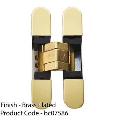 3D Adjustable Concealed Cabinet Hinge - 180 Degree Opening Wardrobe BRASS