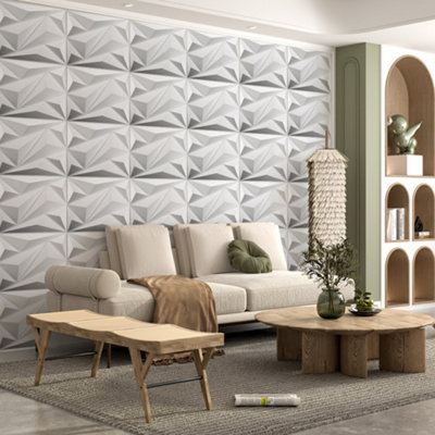 3D Art Wall Panels PVC Wall Panels for Interior Wall Decor Pack of 12 W 500