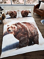 3D Bear Double Duvet Cover and Pillowcase Set