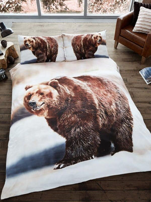 3D Bear Double Duvet Cover and Pillowcase Set DIY at B&Q