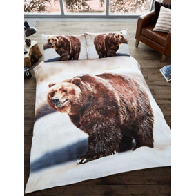 3D Bear Double Duvet Cover and Pillowcase Set