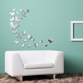 3D Butterflies Mirror Mirror Stickers Nursery Home Decoration Gift Ideas 26 pieces