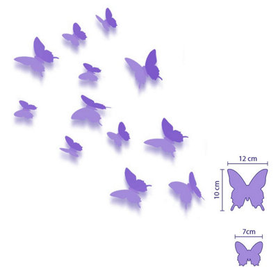 3D Butterflies Purple Stock Clearance Wall Decor Art
