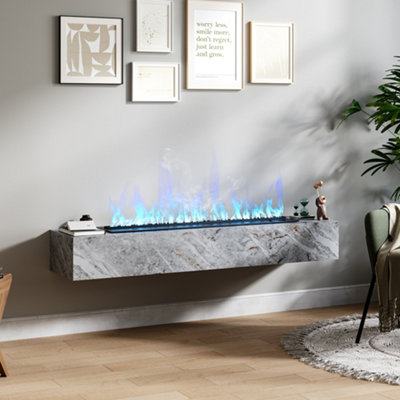 3D Electric Water Vapour Fireplace 7 Flame Colours 120cm W x 25cm D x 20cm H