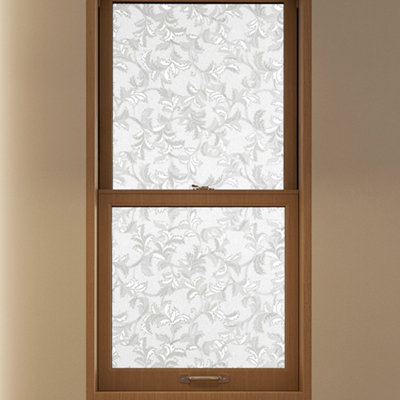 3D Floral Patterned Privacy Window Film Peel and Stick Frosted Cover ...