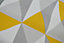 3D Geometric Wallpaper Triangles Diamonds Grey Yellow Vinyl Paste Wall Modern