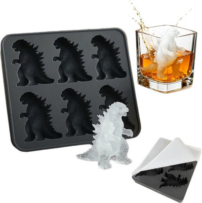 3D Godzilla ice cubes tray Novelty easy release silicone for cocktails ...