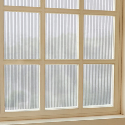 3D Stripe Patterned Privacy Window Film Peel and Stick Frosted Cover ...