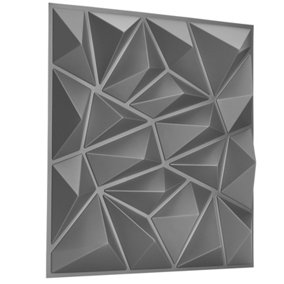 3D Wall Panels Adhesive Included - 6 Sheets Cover (1.5m²)16.15ft² Interior Cladding Panels - Diamond Design in Matte Grey Silver