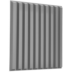 3D Wall Panels Adhesive Included - 6 Sheets Cover 16.15ft²(1.5m²) Interior Cladding Panels - 3D Fluted Line Design in Matte Grey