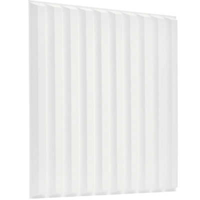 3D Wall Panels Adhesive Included - 6 Sheets Cover 16.15ft²(1.5m²) Interior Cladding Panels - 3D Fluted Line Design in Matte White