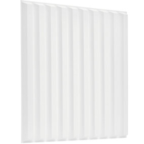 3D Wall Panels Adhesive Included - 6 Sheets Cover 16.15ft²(1.5m²) Interior Cladding Panels - 3D Fluted Line Design in Matte White