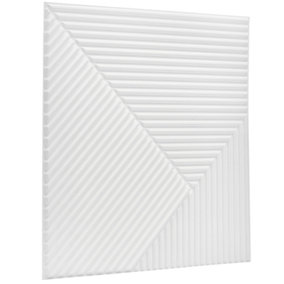 3D Wall Panels Adhesive Included - 6 Sheets Cover 16.15ft²(1.5m²) Interior Cladding Panels - Chevron Line Design in Matte White