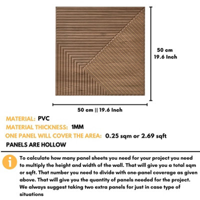 3D Wall Panels Adhesive Included - 6 Sheets Cover 16.15ft²(1.5m²) Interior Cladding Panels - Chevron Line Design in Matte Wooden - 3