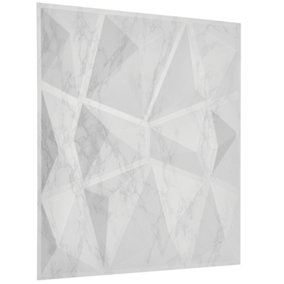 3D Wall Panels Adhesive Included - 6 Sheets Cover 16.15ft²(1.5m²) Interior Cladding Panels -  Diamond Design in Matte Light Grey