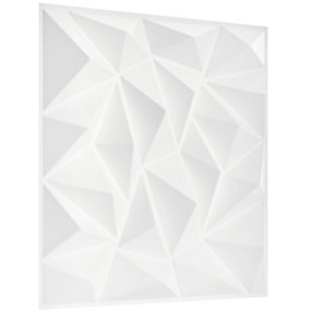3D Wall Panels Adhesive Included - 6 Sheets Cover 16.15ft²(1.5m²) Interior Cladding Panels - Diamond Design in Matte White