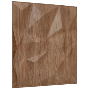 3D Wall Panels Adhesive Included - 6 Sheets Cover 16.15ft²(1.5m²) Interior Cladding Panels - Diamond Design in Matte Wooden