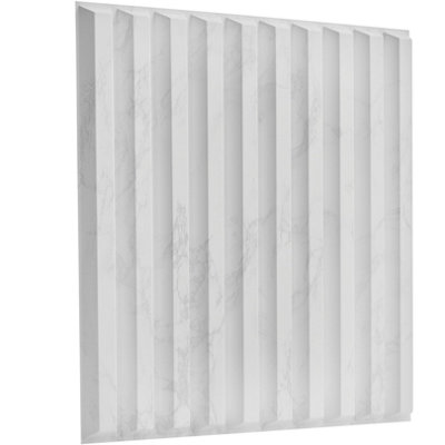 3D Wall Panels Adhesive Included - 6 Sheets Cover 16.15ft²(1.5m²) Interior Cladding Panels Fluted Line Design in Light Grey Marble