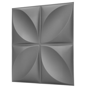 3D Wall Panels Adhesive Included - 6 Sheets Cover 16.15ft²(1.5m²) Interior Cladding Panels - Geometric Convex Shape in Grey Silver