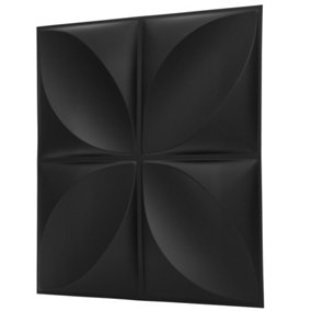 3D Wall Panels Adhesive Included - 6 Sheets Cover 16.15ft²(1.5m²) Interior Cladding Panels - Geometric Convex Shape in Matte Black