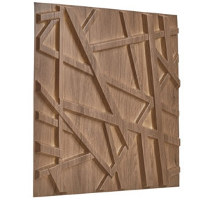 3D Wall Panels Adhesive Included - 6 Sheets Cover 16.15ft²(1.5m²) Interior Cladding Panels - Line Design in Matte Wooden
