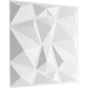 3D Wall Panels Adhesive Included - 6 Sheets Cover 16.15ft²(1.5m²) Interior Cladding Panels set - Diamond Design in White