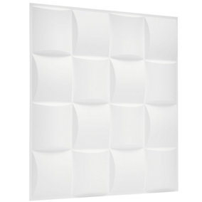 3D Wall Panels Adhesive Included - 6 Sheets Cover 16.15ft²(1.5m²) Interior Cladding Panels - Square Grid Lattice Design Matt White