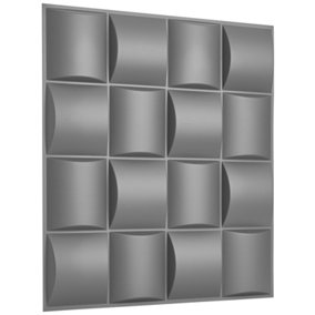 3D Wall Panels Adhesive Included - 6 Sheets Cover 16.15ft²(1.5m²) Interior Cladding Panels - Square Grid Lattice Design Matte Grey