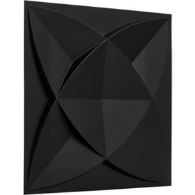 3D Wall Panels Adhesive Included - 6 Sheets Covering 16.15ft²(1.5m²) Interior Cladding Panels set - Star Design in Matte Black