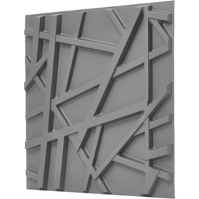 3D Wall Panels Adhesive Included - 6 Sheets Covers 16.15ft²(1.5m²) Interior Cladding Panels - Geometric Line Design in Matt Grey