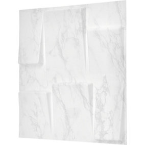 3D Wall Panels Adhesive Included - 6 Sheets Covers 16.15ft²(1.5m²) Interior Cladding Panels Geometric Square Design in Matt Marble