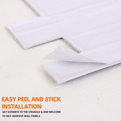 3D Wall Panels Self Adhesive - Pack of 6 Sheets -Covering 29.76 sqft/2.76 sqm - Easy Peel & Stick Natural Grey Rock Stone Design - 6