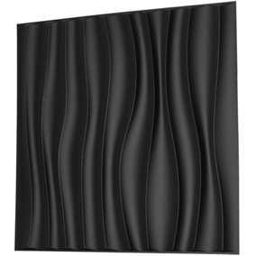 3D Wall Panels with Adhesive Included - Pack of 6 Sheets - Covering 16.15 sqft / 1.5 sqm - Decorative Modern Wave Design