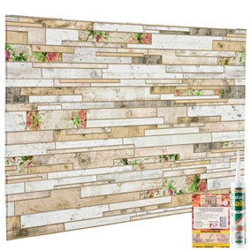 3D Wall Panels with Adhesive Included - Pack of 6 Sheets - Covering 29.3 sqft / 2.72 sqm - Decorative Modern Marble Stone Design
