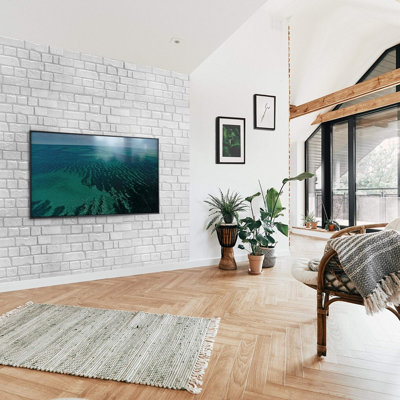 3D Wall Panels with Adhesive Included - Pack of 6 Sheets - Covering 30.4 sqft / 2.82 sqm - Decorative Modern Brick Design