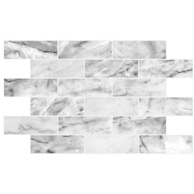 3D White Grey Marble Effect PVC Interior Wall Panels Kitchen Cladding ...