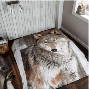 3D Wildlife Animals Printed Designs Luxurious Super Soft Blanket For Sofa Warm & Cozy Throws Faux Fur Reversible Wolf 150 x 200cm